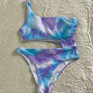 Pink lily bathing suit